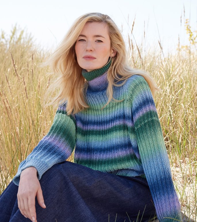 Lana Grossa TOP DOWN PULLOVER Cool Wool Big Color