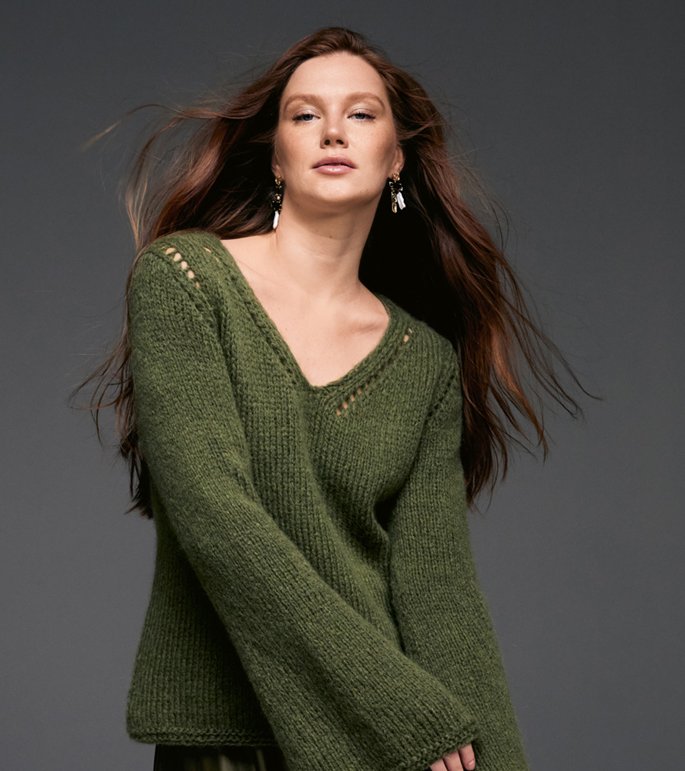 Lana Grossa V-PULLOVER Chapeau